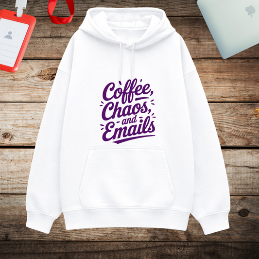 Unisex Oversized Hoodie - "Coffee, Chaos & Email"